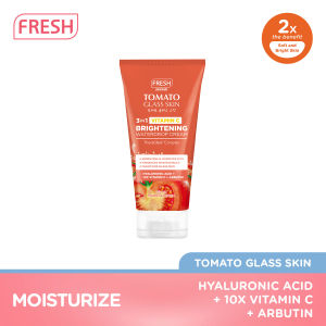 Fresh Skinlab Tomato Glass Skin Hyaluronic Water Drop Cream (80ml) - with Vitamins C Arbutin Hyaluronic Acid - for Brightening Hydrating Enhance skin radiance