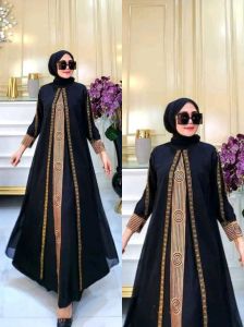 ZIFA FASHION // COD // AKAZA DRESS ABAYA // ABAYA WARNA TERBARU BESTSELLER // ARABIAN GAMIS HITAM LEBARAN 2024 // *DZ