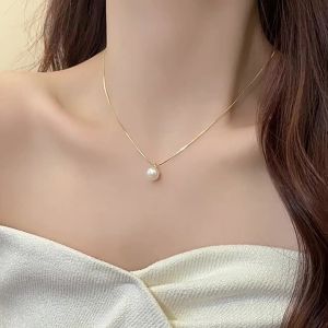 Freshwater Pearl Necklace Women Light Luxury Clavicle Chain DIY Jewelry
