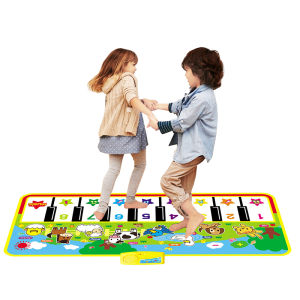 135x58cm Baby Musical Piano Mat with Animals Instrument Sound Dance Floor Keyboard Play Carpet Early Learning Toys for Kids Toddlers