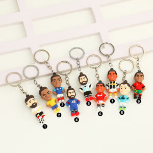 PVC Soft rubber football star figure keychain pendant World Cup fan commemorative merchandise gift bag decoration