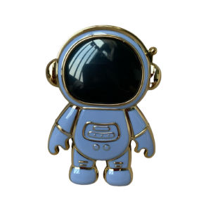 ZAY Braket Ponsel Berlapis Listrik Braket Ponsel Malas Tongkat Belakang Lipat Astronot Kartun Kreatif