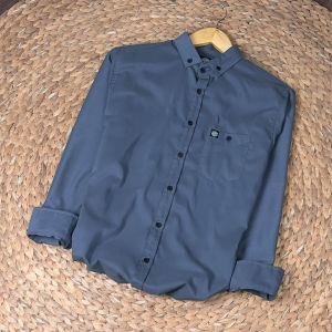 (Cokelat Kopi) Kemeja Polos Lengan Panjang Warna Cokelat Kopi Pria/Wanita Size M-XXXXL