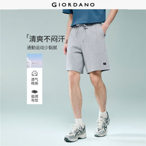 Giordano Beau Monde Men Letter label elastic waist exposed seam shorts Free Shipping 13106204