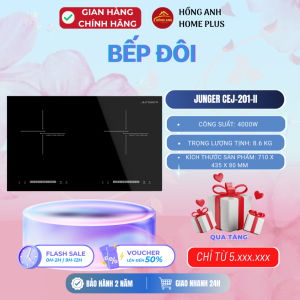 Bếp từ đôi Junger CEJ201II công suất 4000W 8 mức nhiệt độ thiết kế lắp âm sang trọng tiện lợi