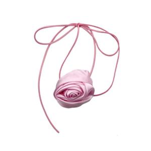 Exaggerated Decorations Delicate Neck Chain Romantic Flower Necklaces Women Trend Silk Velvets Rose Necklace