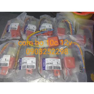 com bo 10 rơ le 4 chân song song  40a 12v 24v sihai cao cấp kèm rắc bảo vệ đồ điện( kèm đế) dây đồng