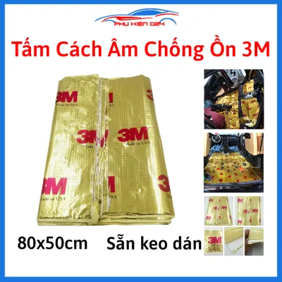 Tấm cách âm chống ồn 3M 2 lớp vàng 80x50cm có sẵn keo dán dùng dán thùng loa cánh cửa sàn xe hốc bánh xe hơi ô tô