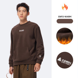 Cameljeans Sports Polar Fleece Sweatshirt for Men Autumn and Winter Couple Round Neck Pullover Long Sleeve Tops