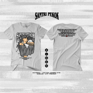 Kaos SANTRI PEKOK (Pendosa Yang Bertaubat) by MarkasKaos.id / Kaos Kata Kata / Kaos Kekinian / Kaos Islami / Kaos Viral / Kaos Distro Premium / Kaos Pekerja Keras / Kaos Profesi Keren / Kaos Pria Wanita / Kaos Cotton Combed 24s