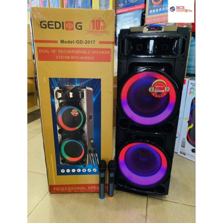 GEDI-G 10inch*2 Bluetooth Speaker with Wireless Microphone GD-2017