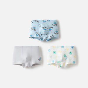 balabala Baby Cotton Briefs Flat-Crotch Boxer Briefs For Little Kids Boy And Girl Summer Thin 3-Pack