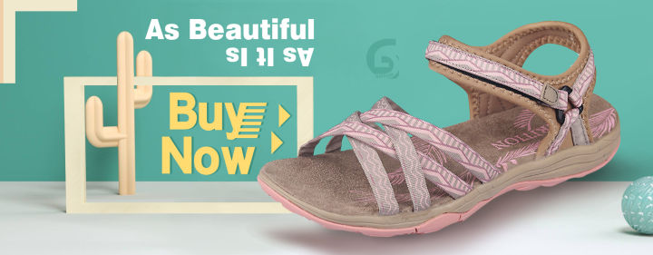 GRITION Beach Sandals Women Summer Outdoor Flat Shoes Ladies Open Toe  Lightweight Breathable Walking Hiking Trekking Casual Comfortable Flat  Sandals