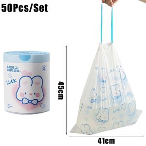 200Pcs Drawstring Garbage Bag Large Capacity Handheld Trash Bag Portable Waste Bag Kitchen Dormitory Living Room Storage Trash Pouch