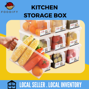 Food Storage Container With Lid Cover Handle Kitchen Fridge Box Organizer Cabinet Clear Transparent Bekas Simpanan Dapur Peti Sejuk 厨房 冰箱 食物收纳盒