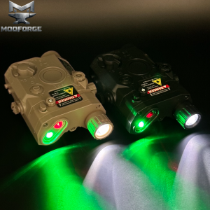 ModForge Tactical PEQ-15 Box Red & Green Indicator Light - Adjustable Windage & Elevation for Outdoor Wargame Hunting Accessories
