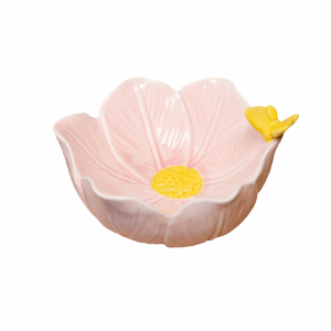LEKGAVD Tulip Shape Flower Jewelry Tray Solid Petal Design Small Trinket Dish Key Storage Box Ceramic Trinket Tray Table Decoration