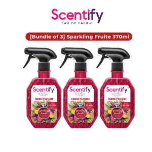 [Bundle of 3] Scentify Eau De Fabric Sparkling Fruite 370ml | 2X Long-Lasting Parfum | Removes 99.99% Bacteria