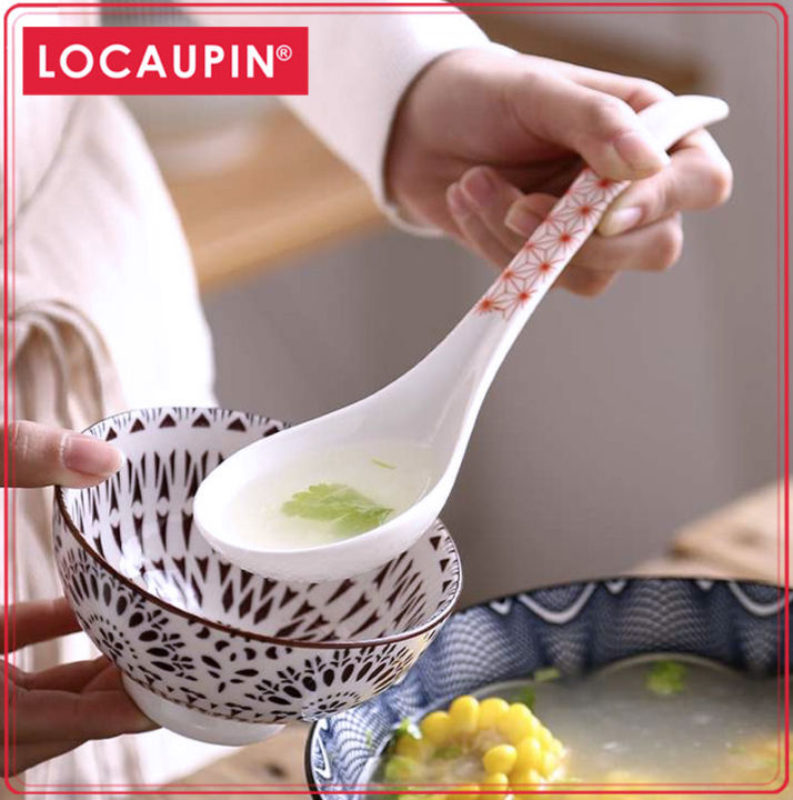 Locaupin Soup Spoons, Ceramic Chinese Soup Spoons, Asian Soup Spoons