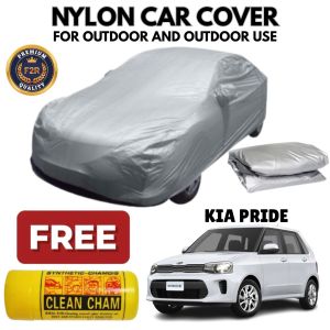 Waterproof Nylon Car Cover for Kia Pride Portable & Easy to Use for Hatchback Cars With Clean Cham