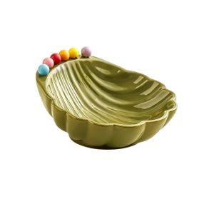 GUHEHARD Gốm sứ Đĩa trái cây kèm nĩa Dung lượng lớn Bát đựng trái cây bơ Đĩa salad Dễ dàng làm sạch Tay cầm thoải mái Bát đựng trái cây bằng gốm sứ Phòng khách
