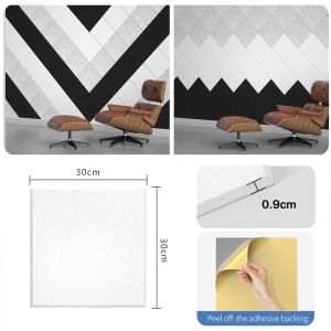 Soundproof Acoustic Foam Self-Adhesive 30*30cm Sponge Square Block Panel Sound Stop Absorption for Recording Studio KTV Span(9mm Thick)