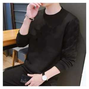 AJSC Kaos Pria/Cowok POLOS Sweater Lengan Panjang/Baju Atasan Pria Bahan Babyterry/Kaos POLOS Pria