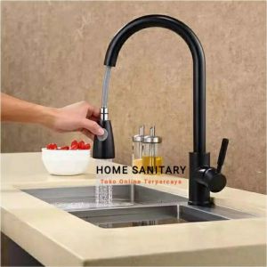 KRAN TARIK PANAS DINGIN HITAM KRAN DAPUR KRAN KITCHEN SINK BLACK
