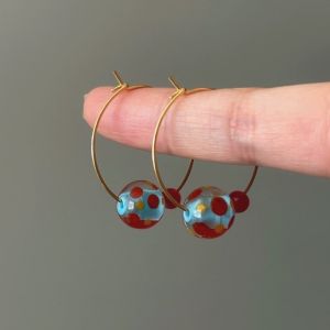 ZYJC Colored Pendant Crystal Ball Earrings Bead Retro Large Dangle Earrings  Sparkling Stud Earrings Gifts