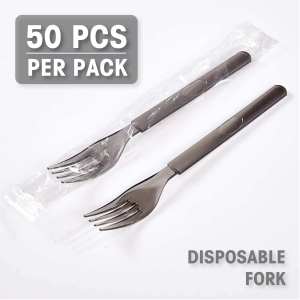 50 PCS of disposable tableware sets Transparent plastic spoons Non-toxic and safe Made of thick material Individual packaging Suitable for dining parties. Portable takeout