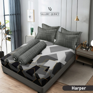 Sprei Vallery Quincy Queen B2 160x200 Tinggi 30cm Bantal 2 Gulling 2 - Motif Abstrak / Bunga / Geometri / Minimalis