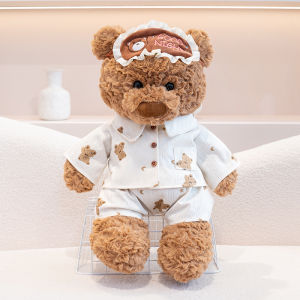 Ryan Pajama Bear Plush Doll High Quality Cute Teddy Bear Wear Eye Masks And Pajamas Stuffed Accompany Sleeping Gift Kid Gift 2026