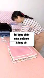 Túi đựng chăn màn quần áo có khung- giao màu ngẫu nhiên