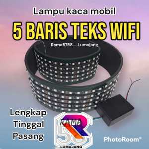 Lampu kaca Text 5Baris MOBIL/PLN
