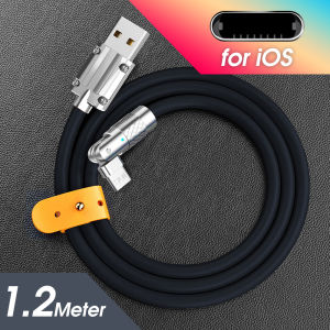 FONKEN 180° Rotatable 120W 6A Gaming Fast Charging Cable Liquid Silicone Type-C Quick Charger Data Cord For Xiaomi i-Phone USB Bold Data Wire 1.2M