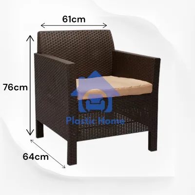 Jolly Modern Rattan Chair For Living Room Office Room Home Office Furniture Balcony Area With Fluffy Foam For One Seater