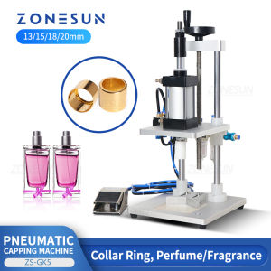 ZONESUN ZS-GK5 Pneumatic Perfume Glass Bottle Capping Machine Desktop Perfume Collar Small Bottle Crimping Pressing Machine