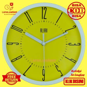 Jam Dinding Quartz Minimalis Murah Alari AL1155 Abu-Abu Hiasan Dinding Original BestSeller Besar