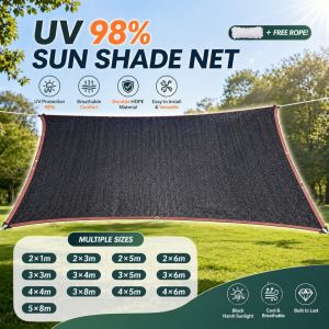 Anti-UV 90%+ Sun Shade Net Outdoor Awnings Jaring Hitam Orchid Kebun of Shelter Garden Car Cover 遮阳网