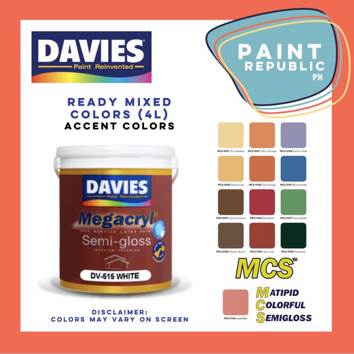 Davies Megacryl Semi-Gloss (Ready Mixed Colors - Accent Colors) 4L