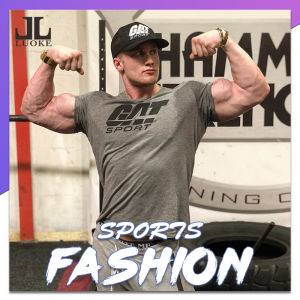 Luoke Mens T-Shirts & Tops short sleeve breathable cotton loose GAT sport gym shirt READY STOCK sports apparel men sports direct tracksuit jersey Mens basketball football fitness jogging yoga sportswear MUTANT MUSCLE WEAR grey clothes