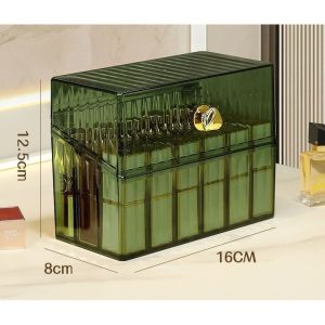 Shopclassyshop18pcs lipstick organizer storage box transparent acrylic desktop dust-proof lipstick storage rack