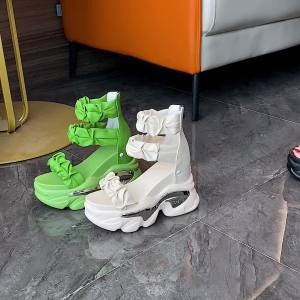 Womens Summer Hollow Out Versatile Trendy Platform Thick Sole Dad Sandals with Hidden Wedge Heel Slimming Cool Boots
