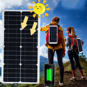 5V 10W High Power USB Solar Panel Outdoor Waterproof Hike Camping Portable Cells Power Bank Battery Solar Charger for Mobile Phone