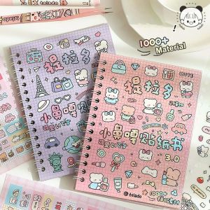 ROLL 16Sheets 1000+ DIY Material Sticker Book PET Kpop Decorative Scrapbooking Stickers Ins Cartoon Washi Paper Journal