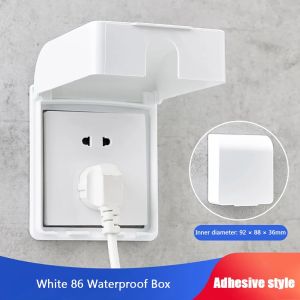 YING39292 Self-Adhesive Switch Protective Cover Wall-mounted Plastic Socket Waterproof Box Power Outlet Supplies 86 Type Electric Plug Cover Bathroom
