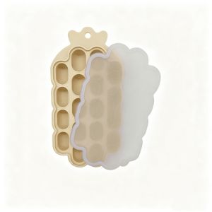 Baby Silicone Complementary Food Mold Food-Grade Silicone Ice Cube Tray with Cover Baby Food Snack
