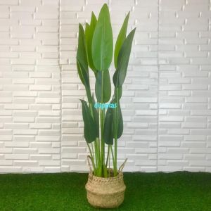 Pohon Plastik Artificial Daun Heliconia T120 Latex Cover Pot Purun Belly Tanaman Hias Dekorasi Ruangan Rumah Aesthetic