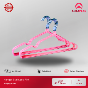 ARKAPLAS Hanger Stainless Steel Isi 10 Pcs