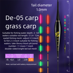 NEXTYOO Ống trượt trôi Phao câu cá điện tử Chỉ số Buoy Strike Phao câu cá trên đá 2 Ánh sáng Bobbers Câu cá đêm